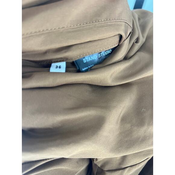 Stand Studio Audrey Brown Shearling Jacket with Black Accents - Picture 16 of 16